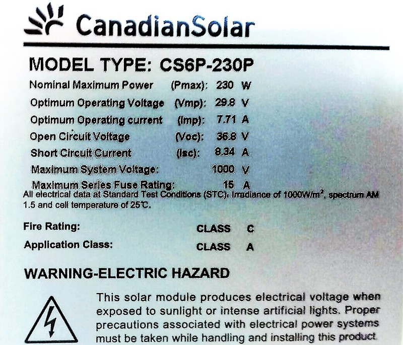 Details Zum Artikel Polykristalline Module Canadian Solar Cs6p